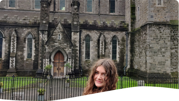 Me standing in front of the cathedral of st. Patrick 