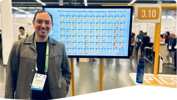 Me presenting a pico poster at EGU 2025, Vienna about drought prediction