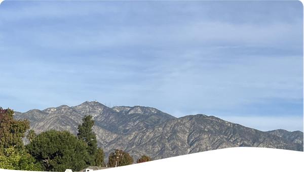 View of San Gabriel Mountains in arid Southern California